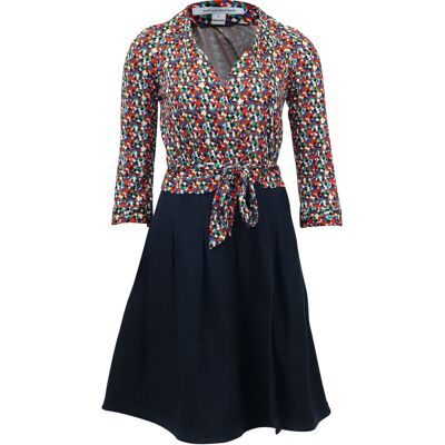 Diane Von Furstenberg Pre-owned Diane Von Furstenberg wikkeljurk met denim rok in veelkleurige viscose M Diane Von Furstenberg Pre-owned Diane Von Furstenberg wikkeljurk met denim rok in veelkleurige viscose M
