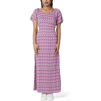 Only Enkel paarse viscose casual jurk S Only Enkel paarse viscose casual jurk S