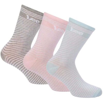 Lee Katoenmix enkelsokken voor dames (set van 3) (Roze) 37-40 Lee Katoenmix enkelsokken voor dames (set van 3) (Roze) 37-40