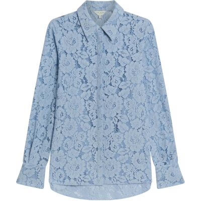 Ted Baker Gennoa Longline Lace Blue Shirt XS Ted Baker Gennoa Longline Lace Blue Shirt XS