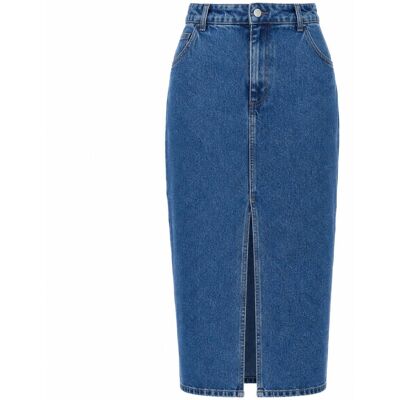 Ted Baker Heloda Blauwe Denim Midi-rok Met Split In Het Midden 44 Normaal Ted Baker Heloda Blauwe Denim Midi-rok Met Split In Het Midden 44 Normaal