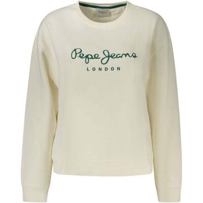 Pepe Jeans White Cotton Blend Women's Sweatshirt M Pepe Jeans White Cotton Blend Women's Sweatshirt M