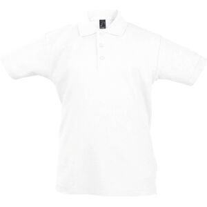 SOLS Kinder Unisex Zomer II Pique Polo Shirt (Wit) 8J / 128cm SOLS Kinder Unisex Zomer II Pique Polo Shirt (Wit) 8J / 128cm