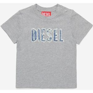 Diesel Baby Jongens Logo T-shirt in Grijs 18-24M Diesel Baby Jongens Logo T-shirt in Grijs 18-24M