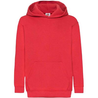 Fruit Of The Loom Kids Unisex Classic 80/20 Hoodie (Rood) 12-13J / 152-158cm Fruit Of The Loom Kids Unisex Classic 80/20 Hoodie (Rood) 12-13J / 152-158cm