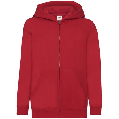 Fruit of the Loom Kinder/Kids Classic Full Zip Hoodie (Rood) 14-15J / 164-170cm Fruit of the Loom Kinder/Kids Classic Full Zip Hoodie (Rood) 14-15J / 164-170cm