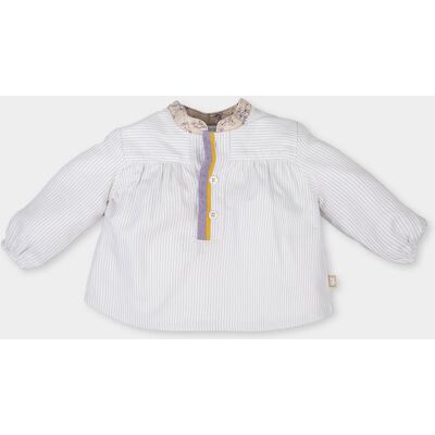 Beige lange mouw Mao blouse - Blouse Beige lange mouw Mao blouse - Blouse