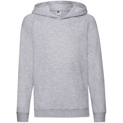 Fruit Of The Loom Kinderen Unisex Lichtgewicht Sweatshirt Met Capuchon / Hoodie (Heather Grijs) 5-6J / 110-116cm Fruit Of The Loom Kinderen Unisex Lichtgewicht Sweatshirt Met Capuchon / Hoodie (Heather Grijs) 5-6J / 110-116cm