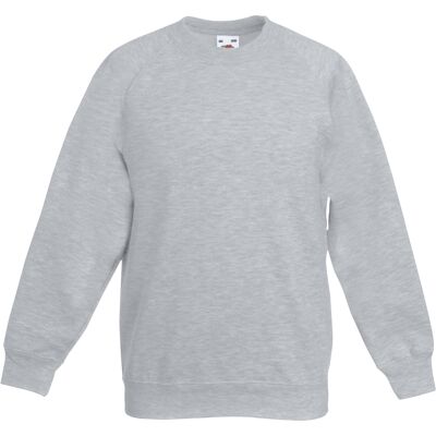 Fruit of the Loom Kinder Unisex Trui Met Raglan Mouwen (2 stuks) (Heather Grijs) 9-10J / 134-140cm Fruit of the Loom Kinder Unisex Trui Met Raglan Mouwen (2 stuks) (Heather Grijs) 9-10J / 134-140cm