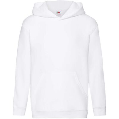 Fruit Of The Loom Kinder Unisex Premium 70/30 Sweatshirt met Capuchon / Hoodie (Wit) 12-13J / 152-158cm Fruit Of The Loom Kinder Unisex Premium 70/30 Sweatshirt met Capuchon / Hoodie (Wit) 12-13J / 152-158cm