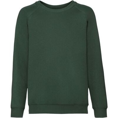 Fruit of the Loom Klassiek Raglan Sweatshirt voor kinderen/Kinderen (Fles groen) 14-15J / 164-170cm Fruit of the Loom Klassiek Raglan Sweatshirt voor kinderen/Kinderen (Fles groen) 14-15J / 164-170cm