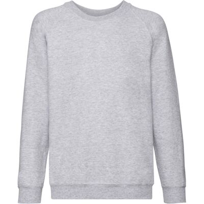Fruit of the Loom Kinder/Kids Klassiek Heather Raglan Sweatshirt (Heide Grijs) 5-6J / 110-116cm Fruit of the Loom Kinder/Kids Klassiek Heather Raglan Sweatshirt (Heide Grijs) 5-6J / 110-116cm