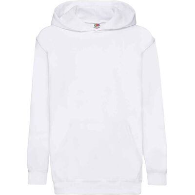 Fruit Of The Loom Kids Unisex Classic 80/20 Hoodie (Wit) 14-15J / 164-170cm Fruit Of The Loom Kids Unisex Classic 80/20 Hoodie (Wit) 14-15J / 164-170cm