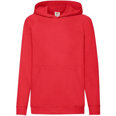 Fruit Of The Loom Kinderen Unisex Lichtgewicht Sweatshirt Met Capuchon / Hoodie (Rood) 12-13J / 152-158cm Fruit Of The Loom Kinderen Unisex Lichtgewicht Sweatshirt Met Capuchon / Hoodie (Rood) 12-13J / 152-158cm