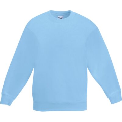 Fruit Of The Loom Kids Unisex klassieke 80/20 set-in sweater (Hemel Blauw) 5-6J / 110-116cm Fruit Of The Loom Kids Unisex klassieke 80/20 set-in sweater (Hemel Blauw) 5-6J / 110-116cm