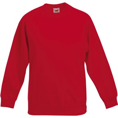 Fruit of the Loom Kinder Unisex Trui Met Raglan Mouwen (2 stuks) (Rood) 12-13J / 152-158cm Fruit of the Loom Kinder Unisex Trui Met Raglan Mouwen (2 stuks) (Rood) 12-13J / 152-158cm