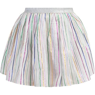 Mymo Minirok Meisje Witte veelkleurige strepen 11J / 146cm Mymo Minirok Meisje Witte veelkleurige strepen 11J / 146cm