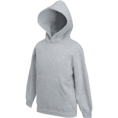 Fruit of the Loom Kinder/Kids Premium Effen Hoodie (Heide Grijs) 12-13J / 152-158cm Fruit of the Loom Kinder/Kids Premium Effen Hoodie (Heide Grijs) 12-13J / 152-158cm