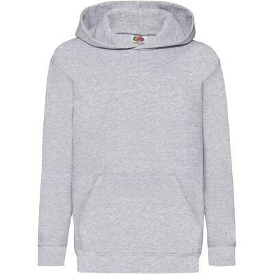 Fruit Of The Loom Kids Unisex Classic 80/20 Hoodie (Heide Grijs) 14-15J / 164-170cm Fruit Of The Loom Kids Unisex Classic 80/20 Hoodie (Heide Grijs) 14-15J / 164-170cm