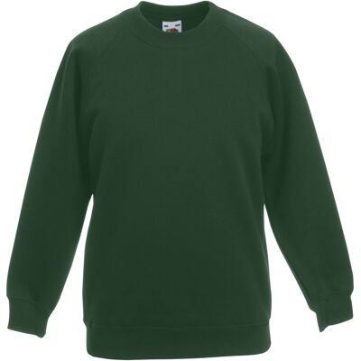 Fruit of the Loom Kinder Unisex Trui Met Raglan Mouwen (2 stuks) (Bottle Groen) 12-13J / 152-158cm Fruit of the Loom Kinder Unisex Trui Met Raglan Mouwen (2 stuks) (Bottle Groen) 12-13J / 152-158cm