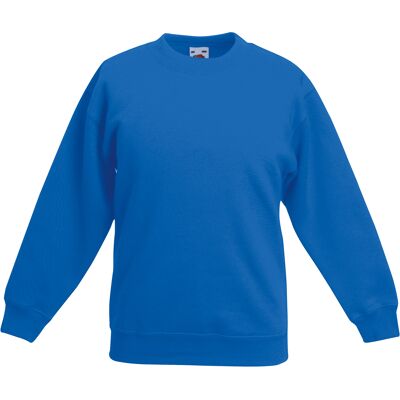 Fruit Of The Loom Kids Unisex klassieke 80/20 set-in sweater (Royaal Blauw) 7-8J / 122-128cm Fruit Of The Loom Kids Unisex klassieke 80/20 set-in sweater (Royaal Blauw) 7-8J / 122-128cm