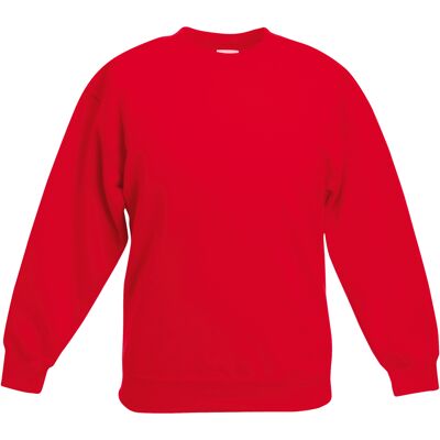 Fruit Of The Loom Kids Unisex klassieke 80/20 set-in sweater (Rood) 9-10J / 134-140cm Fruit Of The Loom Kids Unisex klassieke 80/20 set-in sweater (Rood) 9-10J / 134-140cm