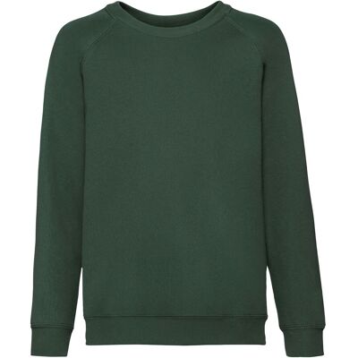 Fruit of the Loom Klassiek Raglan Sweatshirt voor kinderen/Kinderen (Fles groen) 3-4J / 98-104cm Fruit of the Loom Klassiek Raglan Sweatshirt voor kinderen/Kinderen (Fles groen) 3-4J / 98-104cm