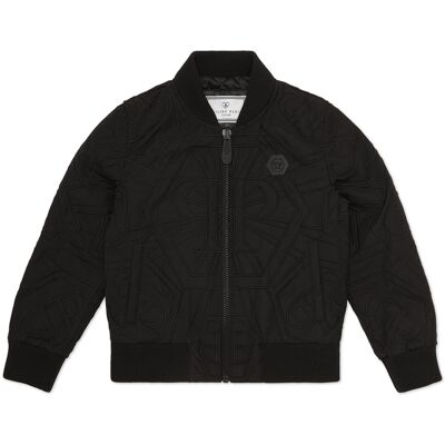 Philipp Plein Leren Bomber Monogram 6-7J / 116-122cm Philipp Plein Leren Bomber Monogram 6-7J / 116-122cm
