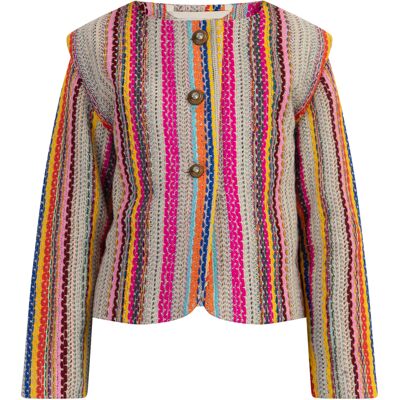IZIA Jas Meisje Veelkleurige roze strepen 11J / 146cm IZIA Jas Meisje Veelkleurige roze strepen 11J / 146cm