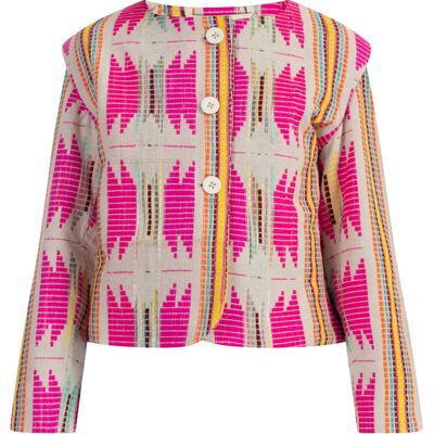 IZIA Jas Meisje Roze Inca-patroon 9J / 134cm IZIA Jas Meisje Roze Inca-patroon 9J / 134cm