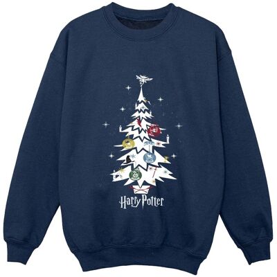 Harry Potter Sweatshirt met kerstboom voor jongens (Marineblauw) 7-8J / 122-128cm Harry Potter Sweatshirt met kerstboom voor jongens (Marineblauw) 7-8J / 122-128cm