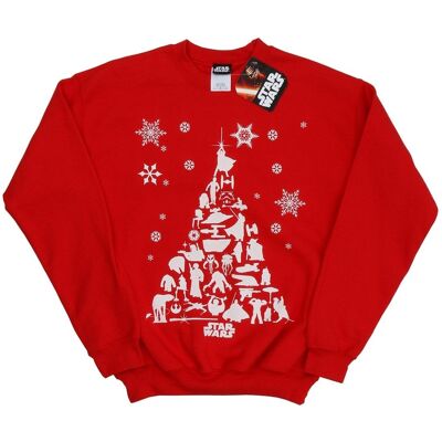 Star Wars Sweatshirt met kerstboom voor jongens (Rood) 12-13J / 152-158cm Star Wars Sweatshirt met kerstboom voor jongens (Rood) 12-13J / 152-158cm