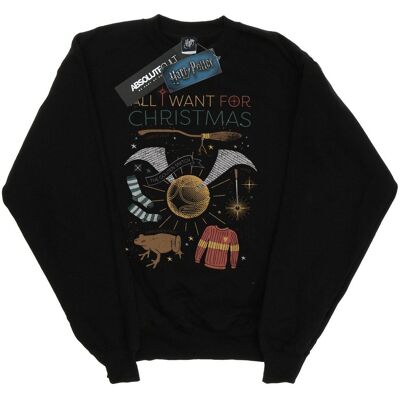 Harry Potter Meisjes All I Want For Christmas Sweatshirt (Zwart) 9-11J / 128cm-146cm Harry Potter Meisjes All I Want For Christmas Sweatshirt (Zwart) 9-11J / 128cm-146cm