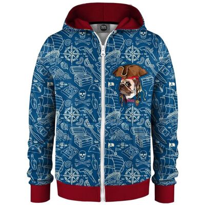 Mr. Gugu & Miss Go "Pirate Pug" Zip Hoodie 10-12J / 140-152cm Mr. Gugu & Miss Go "Pirate Pug" Zip Hoodie 10-12J / 140-152cm