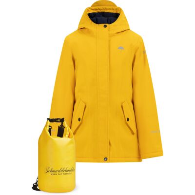 Schmuddelwedda Anorak + Tagesrucksack - SET Meisjes donkergeel 8J / 128cm Schmuddelwedda Anorak + Tagesrucksack - SET Meisjes donkergeel 8J / 128cm