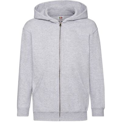 Fruit of the Loom Kinder/Kids Classic Heather Full Zip Hoodie (Heide Grijs) 14-15J / 164-170cm Fruit of the Loom Kinder/Kids Classic Heather Full Zip Hoodie (Heide Grijs) 14-15J / 164-170cm