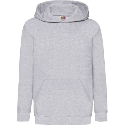Fruit of the Loom Kinder/Kids Classic 260 Hoodie (Heide Grijs) 5-6J / 110-116cm Fruit of the Loom Kinder/Kids Classic 260 Hoodie (Heide Grijs) 5-6J / 110-116cm