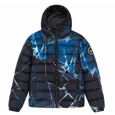Hype Jongens Gewatteerde Jas Kinderen Zwart Blauw Gestikt Warme Winterjas 13-14J / 158-164cm Hype Jongens Gewatteerde Jas Kinderen Zwart Blauw Gestikt Warme Winterjas 13-14J / 158-164cm