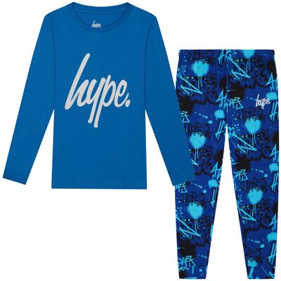 Hype Blauwe Graffiti Jongens Pyjama Set Kinderen Zachte Slaapkleding Lounge PJs 11-12J / 146-152cm Hype Blauwe Graffiti Jongens Pyjama Set Kinderen Zachte Slaapkleding Lounge PJs 11-12J / 146-152cm