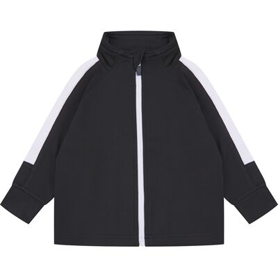 Larkwood Tracksuit Top met contrastpanelen voor baby's (Zwart/Wit) 2-3J / 92-98cm Larkwood Tracksuit Top met contrastpanelen voor baby's (Zwart/Wit) 2-3J / 92-98cm