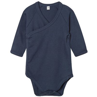 Babybugz Baby kimono body met lange mouwen (Nautische Marine) 0-3M / 56-62cm Babybugz Baby kimono body met lange mouwen (Nautische Marine) 0-3M / 56-62cm