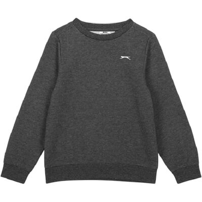 Slazenger Fleece-sweater met logo voor jongens (Houtskool mergel) 11-12J / 146-152cm Slazenger Fleece-sweater met logo voor jongens (Houtskool mergel) 11-12J / 146-152cm