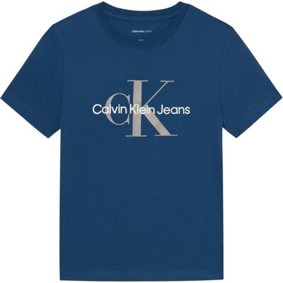 Calvin Klein Kinderen Monogram Katoenen T-Shirt (Blauw) 44.5 Calvin Klein Kinderen Monogram Katoenen T-Shirt (Blauw) 44.5