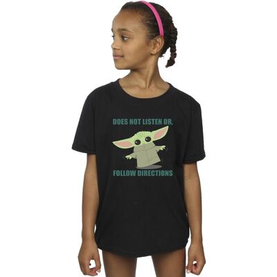 Star Wars Meisjes The Mandalorian Grogu Luistert Niet Katoenen T-Shirt (Zwart) 12-13J / 152-158cm Star Wars Meisjes The Mandalorian Grogu Luistert Niet Katoenen T-Shirt (Zwart) 12-13J / 152-158cm