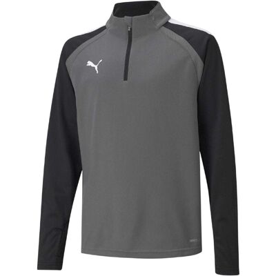 Puma TeamLIGA fleecejack met kwartrits voor kinderen (Grijs) 5-6J / 110-116cm Puma TeamLIGA fleecejack met kwartrits voor kinderen (Grijs) 5-6J / 110-116cm