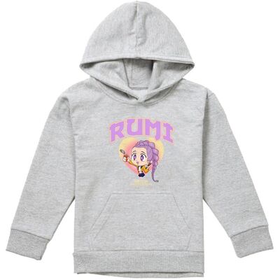 K-Pop Demon Hunters Kinderen Huntrix Rumi Collegiale Pullover Hoody (Heather Grey) 12-13J / 152-158cm K-Pop Demon Hunters Kinderen Huntrix Rumi Collegiale Pullover Hoody (Heather Grey) 12-13J / 152-158cm