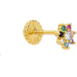 Piercing Luxenter, Fanti 925 sterling zilver en veelkleurige zirkonia afgewerkt in 18 karaat geel goud One Size Piercing Luxenter, Fanti 925 sterling zilver en veelkleurige zirkonia afgewerkt in 18 karaat geel goud One Size