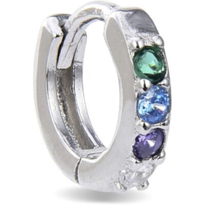 Piercing Luxenter, Ansung Sterling Zilver 925 en Multicolour Zirkonia Gerhodineerd One Size Piercing Luxenter, Ansung Sterling Zilver 925 en Multicolour Zirkonia Gerhodineerd One Size