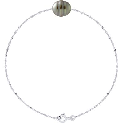 Ateliers Saint Germain Zilveren Tahiti Parel Armband - 9-10 mm - One Size Ateliers Saint Germain Zilveren Tahiti Parel Armband - 9-10 mm - One Size