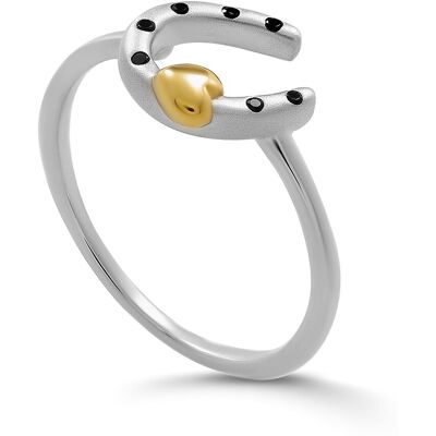 Orphelia 'Aurora' Dames 925 Sterling Zilveren Ring - Zilver/Goud ZR-7525 N Orphelia 'Aurora' Dames 925 Sterling Zilveren Ring - Zilver/Goud ZR-7525 N